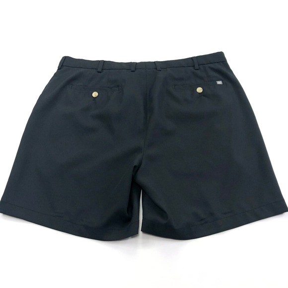 Peter Millar 37 (Fit 37W) Golf Polyester Flat 7" Chino Shorts Black MINT - Picture 1 of 9